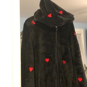 Victoria Secret black with red hearts onesie